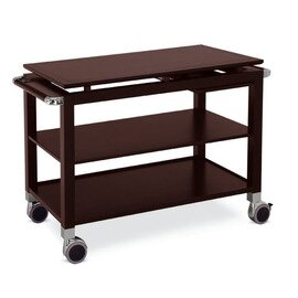 serving trolley oak wood brown  | 3 shelves product photo