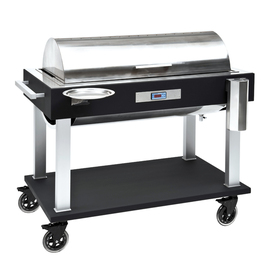 carving trolley TACTUR black with hood | bain marie | 230 volts | 1400 watts with PE cutting board product photo  S