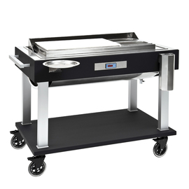 carving trolley TACTUR black with hood | bain marie | 230 volts | 1400 watts with PE cutting board product photo