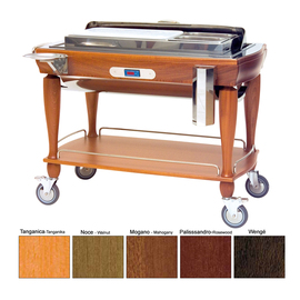 carving trolley tanganica wood coloured with hood | 2 shelves product photo