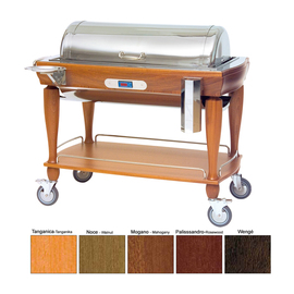 carving trolley tanganica wood coloured with hood | 2 shelves product photo