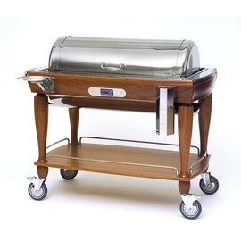 meal trolleys PARIS mahogany coloured with domed hood  | 2 shelves  | 120 volts with 2 containers|1 cutting board product photo