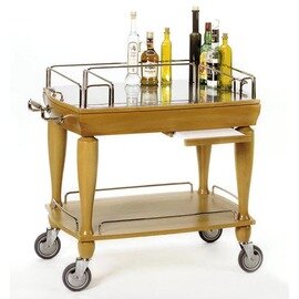 beverage trolley PARIS TOP Bar walnut coloured  | 2 shelves  | with countertop unit product photo