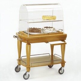 dessert cart PARIS wenge coloured with domed hood coolable  | 2 shelves  | with countertop unit with ice pack product photo
