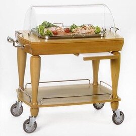 serving trolley PARIS tanganica wood coloured with domed hood coolable  | 2 shelves  | with countertop unit product photo
