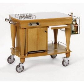 flambé trolleys gas 2 cooking zones  | walnut coloured 3000 watts product photo