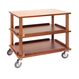 serving trolley GUERIDON mahogany coloured | 3 shelves L 780 mm W 520 mm H 800 mm product photo