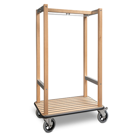 luggage trolley PRATICO wood aluminium H 1800 mm product photo