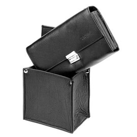waiter wallet quiver cowhide leather black 1 large compartment  L 125 mm product photo