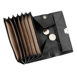 waiter fan wallet cowhide leather black  L 170 mm product photo