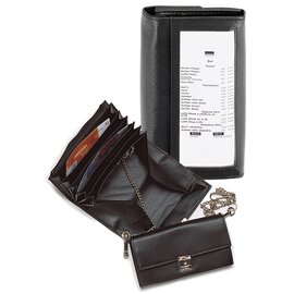waiter wallet with chain cowhide leather black  L 190 mm product photo