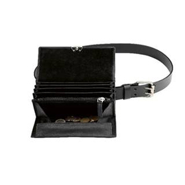 waiter wallet cowhide leather black with belt loop | 5 note compartments | 1 zip pocket | 1 open pocket L 180 mm product photo  S