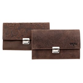 waiter wallet PRINT "Flower" Hunter full grain leather brown  L 175 mm product photo