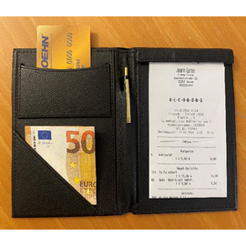 invoice folder KL cowhide leather black product photo