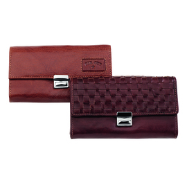 waiter wallet cowhide leather brown with antique  L 180 mm product photo