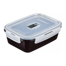 reusable box BLACK BOX ACTIVE 1200 ml glass black rectangular | 215 mm x 160 mm H 75 mm product photo