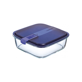 storage container 0.38 ltr with lid EASY BOX glass square 126 mm x 116 mm H 52 mm product photo