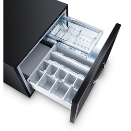 drawer minibar DM50D black 50 ltr | thermoelectric with trim panel | handle product photo  S