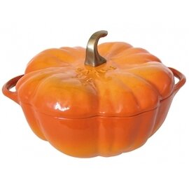 cocotte Pumpkin 3.45 ltr cast iron with lid orange pumpkin-shaped  Ø 240 mm  | cast-on handles product photo