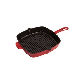 American barbecue pan  • cast iron red | 260 mm  x 260 mm | long handle product photo