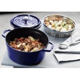cocotte 5 ltr cast iron with lid dark blue with steamer insert  Ø 260 mm  | cast-on handles product photo