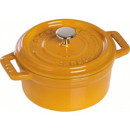 cocotte 0.25 ltr cast iron with lid mustard coloured  Ø 100 mm  | cast-on handles product photo