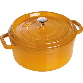 cocotte 3.8 ltr cast iron with lid mustard coloured  Ø 240 mm  | cast-on handles product photo