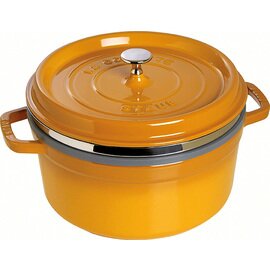 cocotte 5 ltr cast iron with lid mustard coloured with steamer insert  Ø 260 mm  | cast-on handles product photo