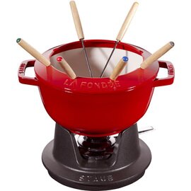 fondue set cast iron cherry red | 2350 ml product photo