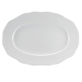 Meat plate, oval, &quot;Aphrodite Uni Weiss&quot;, dimensions: 330 x 235 mm, height: 28 mm, weight: 864 g product photo