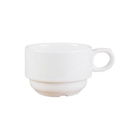cup 180 ml with saucer ARCADIA porcelain white with relief product photo