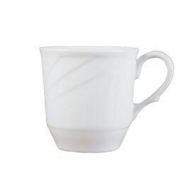 cocoa saucer ARCADIA with handle 210 ml porcelain white with relief with saucer  H 83 mm product photo