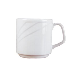 mug ARCADIA with handle 300 ml porcelain white with relief  H 87 mm product photo
