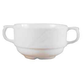 soup cup ARCADIA 300 ml porcelain white with relief  | with saucer product photo