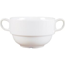 Suppetasse stackable, &quot;Milano Uni white&quot;, 30 cl, Ø 100 mm, Ø with handle 152 mm, height 62 mm, 262 g, with saucer, Ø 170 mm, H 21 mm product photo