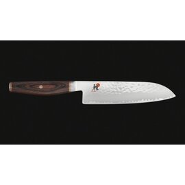 santoku MIYABI 6000MCT straight blade Japanese form smooth cut | wood colour | blade length 18 cm product photo