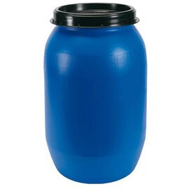 lidded drum HDPE blue black lid 210 ltr  Ø 580 mm  H 970 mm product photo