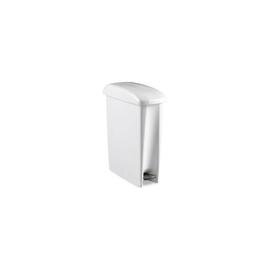 waste container narrow 17 ltr plastic white with pedal  L 200 mm  B 420 mm  H 460 mm product photo