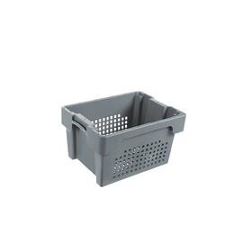 stack and nest container H 220 mm HDPE grey nestable | bottom + sides perforated product photo