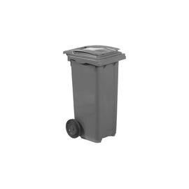 waste container 120 ltr plastic grey hinged lid  L 550 mm  B 480 mm  H 960 mm product photo