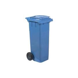 waste container 140 ltr plastic blue hinged lid  L 550 mm  B 480 mm  H 1065 mm product photo