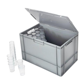 cup transport container with lid grey 76 ltr | 600 mm x 400 mm H 400 mm product photo