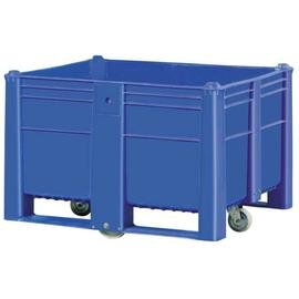 large-capacity pallet boxes  • blue  • wheeled  | 600 ltr | 1200 mm  x 1000 mm  H 960 mm product photo