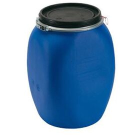lidded drum HDPE blue black lid 50 ltr  H 540 mm product photo