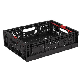 twistlock box | collapsible crate Euronorm black perforated | 400 mm x 300 mm H 114 mm product photo