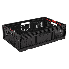 twistlock box | collapsible crate Euronorm black perforated | 600 mm x 400 mm H 173 mm product photo