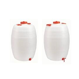water canister HDPE polypropylene white red 100 l Ø 490 mm  H 710 mm product photo