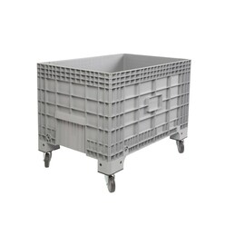 big container 500 ltr PP grey 4 castors | smooth walls product photo
