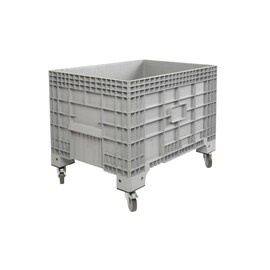 big container 500 ltr PP grey 4 castors brake short side | smooth walls product photo