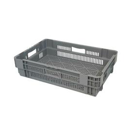stack and nest container H 140 mm PP grey nestable | Floor + walls perforated product photo
